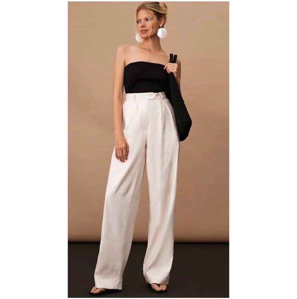 Anthropologie Corey Lynn Calter Pants Womens Medium Pleated Relaxed Trousers New